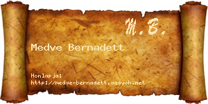 Medve Bernadett névjegykártya